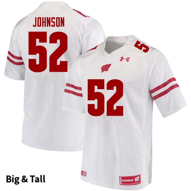 Wisconsin Badgers Men's #52 Kaden Johnson NCAA Under Armour Authentic White Big & Tall College Stitched Football Jersey XQ40G50ED